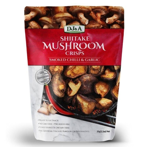 DJ&A Shiitake Mushroom Crisps Smoked Chilli & Garlic 30g