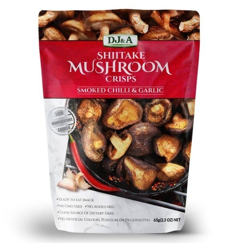 DJ&A Shiitake Mushroom Crisps Smoked Chilli & Garlic 65g