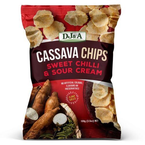 DJ&A Cassava Vegetable Chips Sweet Chilli and Sour Cream 100g