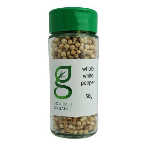 Gourmet Organic Pepper White Whole 58g